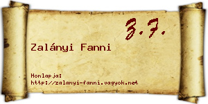Zalányi Fanni névjegykártya